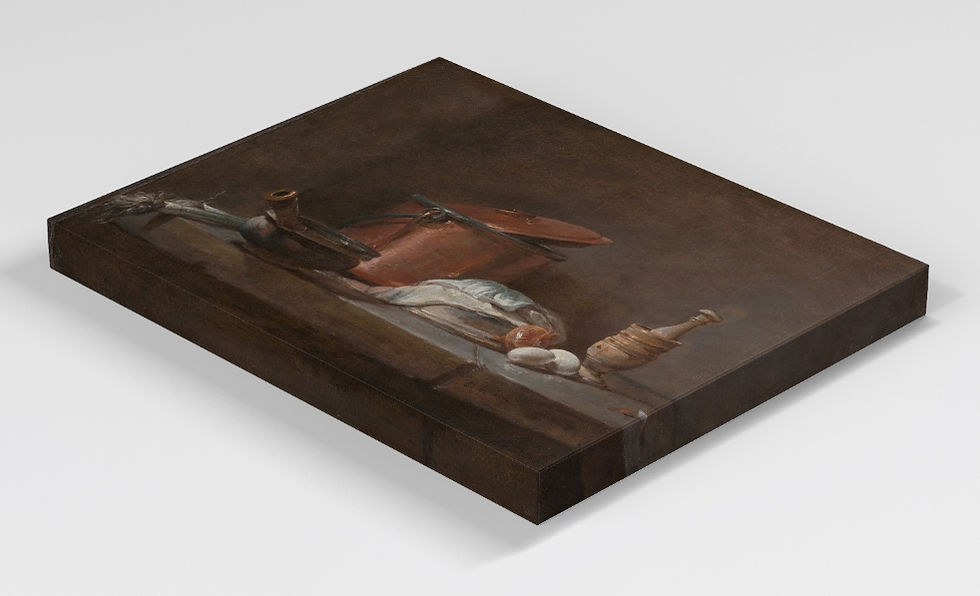 Miniatura: Chardin,Utensílios de Cozinha com Alho-Poró, Peixe e,quadro,poster,réplica,canvas,gravura,reprodução,comprar,copia,fine art