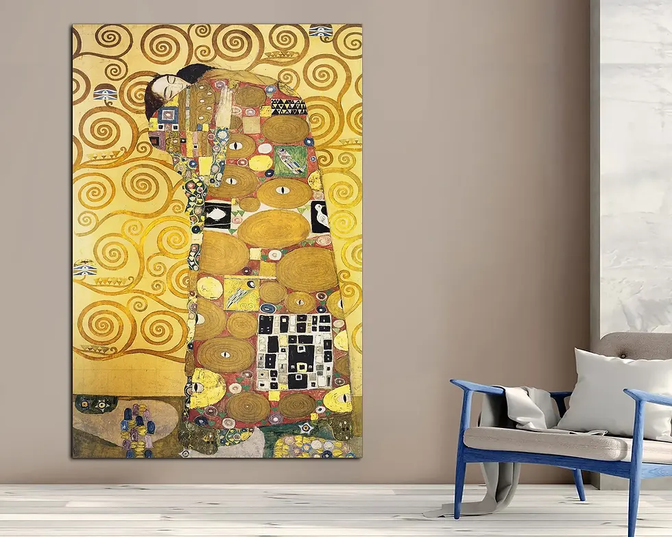 Miniatura: Gustav Klimt,abraço,cumprimento,embrace,Fulfilment,3 ª parte,árvore da vida,tree of life,quadro,poster,canvas,replica,gravura