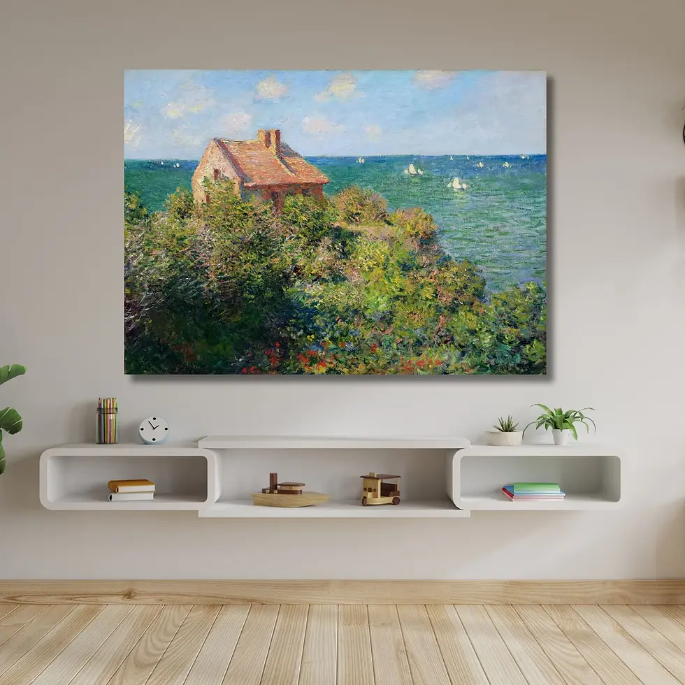 Miniatura: monet,Casa de Campo do Pescador em Varengeville,quadro,poster,gravura,canvas,replica,reprodução,tela,pintura,comprar,copia