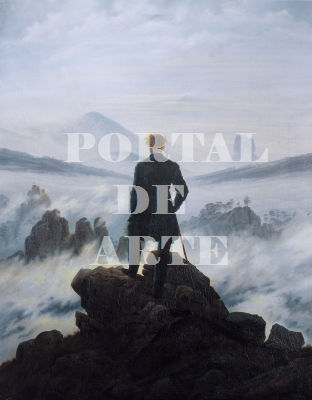 Miniatura: Caspar David Friedrich,Andarilho Acima do Mar de Neblina,quadro,poster,replica,gravura,canvas,reprodução