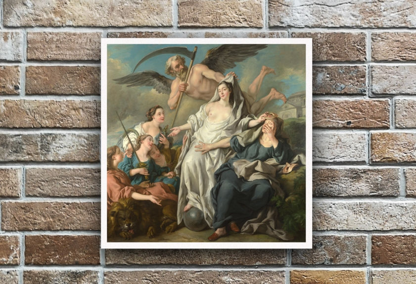 Jean-François de Troy,Uma Alegoria do Tempo Revelando a verdade,quadro,poster,canvas,reprodução,gravura,replica,pintura,giclé