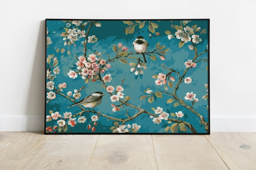 Decoração, Pássaros em Galho,quadro,poster,replica,gravura,canvas,reprodução,tela,releitura,comprar,cópia,fine art,giclée