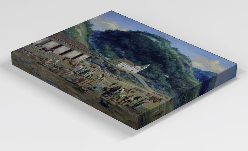 Miniatura: Benedito Calixto,Rancho Grande dos Tropeiros,Santos,quadro,poster,gravura,replica,canvas,reprodução,tela,pintura,comprar,cópi