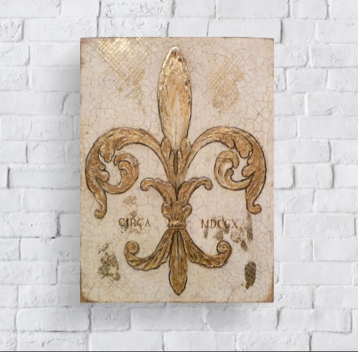 flor de liz dourada,quadro flor de liz,gravura flor de liz,quadro,poster,gravura,reprodução,canvas,replica,tela,comprar,copia