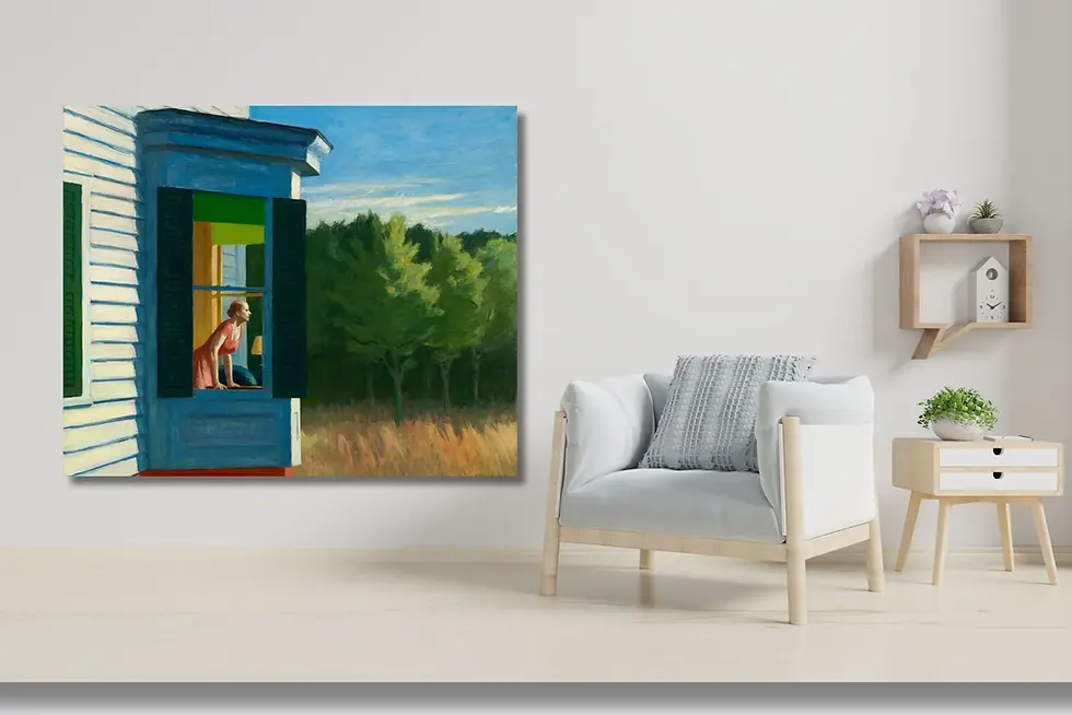 Miniatura: Edward Hopper,Manhã de Sol Cape Cod,Cape Cod Morning,realismo,poster,gravura,reprodução,réplica,canvas,comprar,tela,pintura