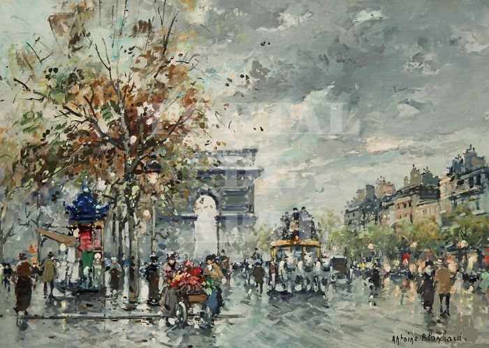Miniatura: Eugène Galien-Laloue,Arco do Triunfo,parisiense,paris,quadro,poster,replica,gravura,reprodução,canvas,comprar,copia,fine art