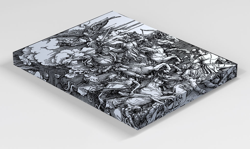 Miniatura: Albrecht Dürer,Os Quatro Cavaleiros do apocalipse,quadro,poster,replica,canvas,reprodução,gravura,foto,tela,comprar,giclée