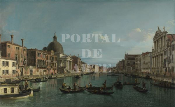 Miniatura: Canaletto,O Grande Canal com S. Simeone Piccolo,Veneza,quadro,poster,gravura,replica,reprodução,canvas,fototela,tela,pintura,
