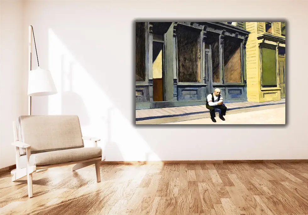 Edward Hopper,Domingo,Sunday,realismo,americano,poster,gravura,reprodução,réplica,canvas,releitura,tela,pintura,comprar,cópia
