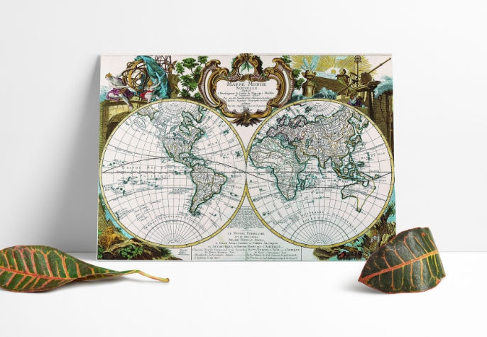 Mapa Mundi,Mapa Mundo,World Map,Antigos,Vintage,Viagem,Historico,História,poster,gravura,reprodução,canvas,réplica,comprar