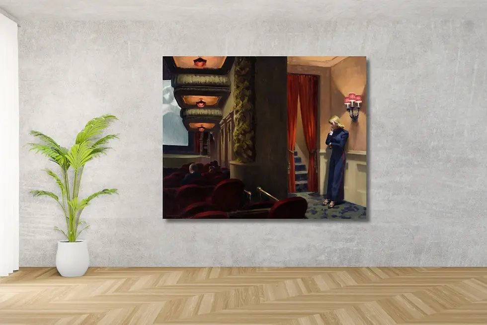 Miniatura: Edward Hopper,New York Movie,filme,cinema,nova York,quadro,amamentando,poster,replica,gravura,canvas,reprodução,giclee,compra