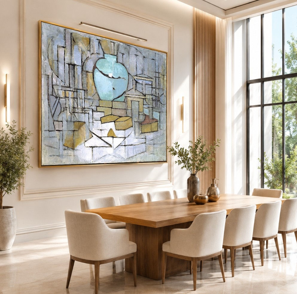 Mondrian,Natureza Morta com Vaso de Gengibre,quadro,reprodução,poster,canvas,gravura,replica,foto,tela,pintura,comprar,cópia,