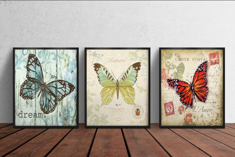 Conjunto de Quadros,borboleta,poster borboletas,gravura borboleta,decorativa,quadro,poster,gravura,reprodução,canvas,comprar,