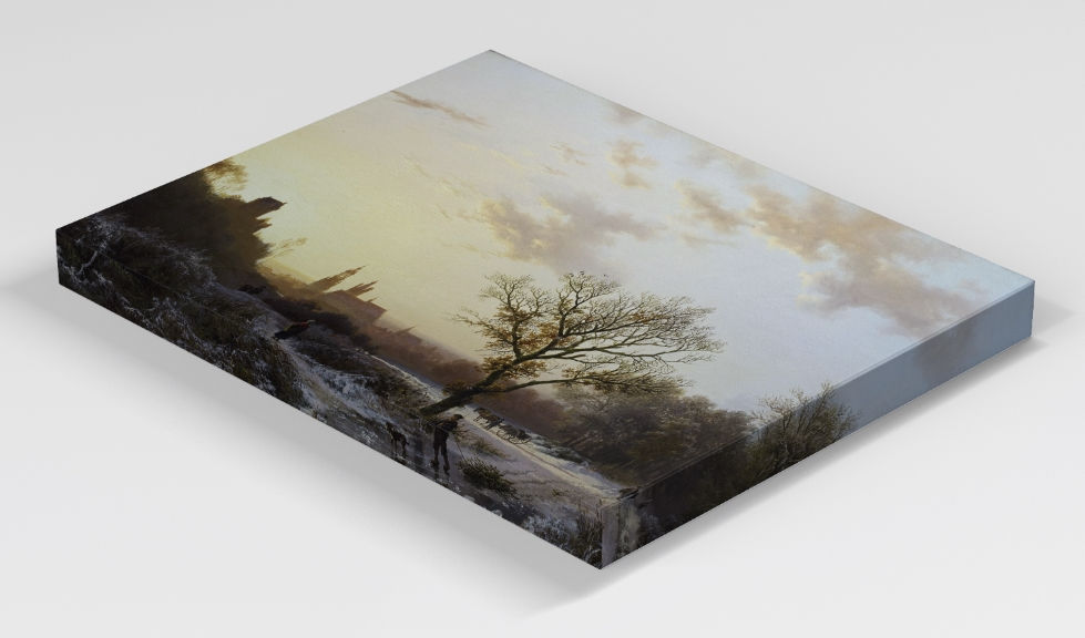 Miniatura: Barend Cornelis Koekkoek,Winterlandschap, Gezicht op Kleef,quadro,poster,gravura,replica,canvas,fine art,pintura,tela,comprar