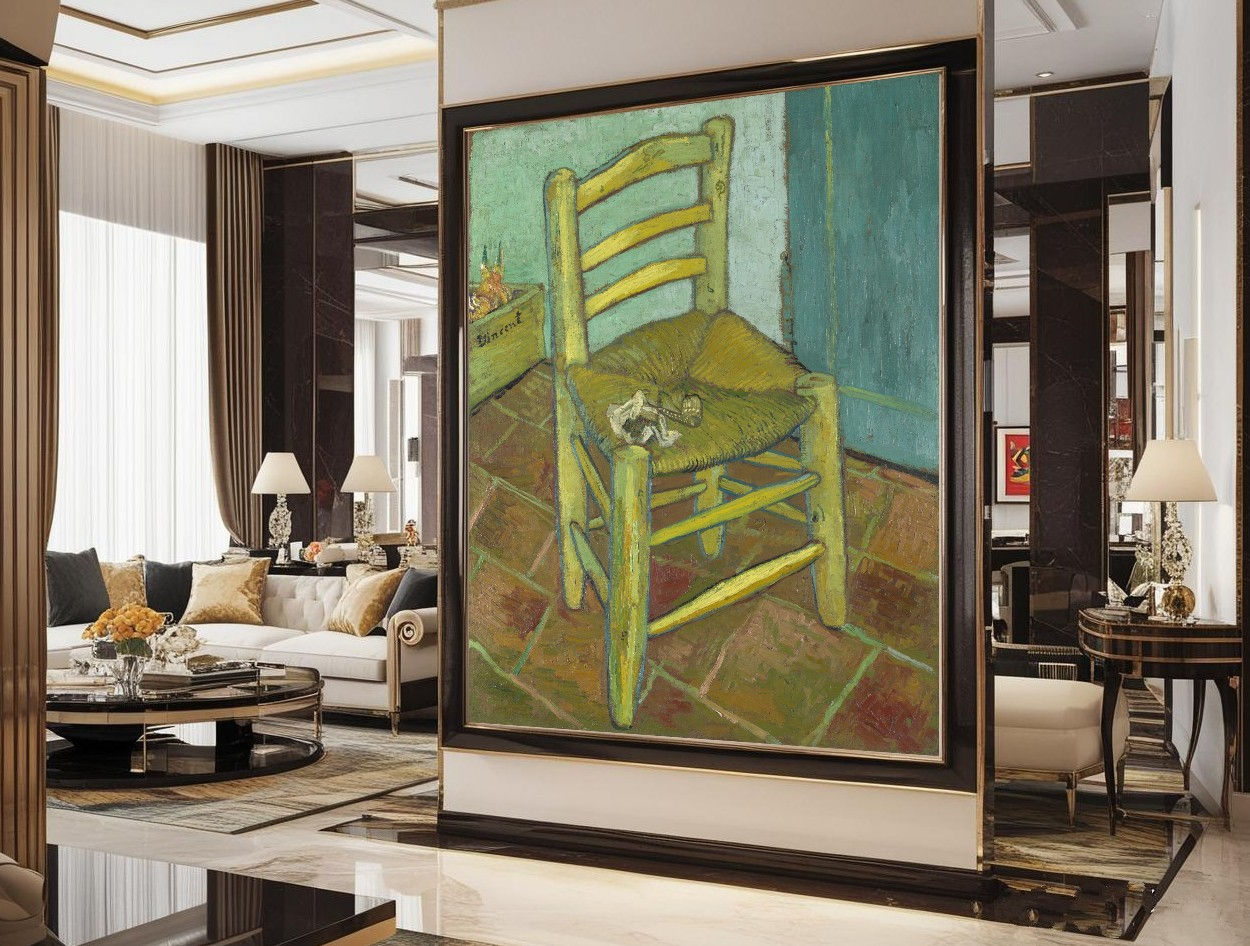 Van Gogh,A Cadeira de Van Gogh com Cachimbo,Chair with his pipe,quadro,poster,gravura,reprodução,canvas,replica,comprar,copia