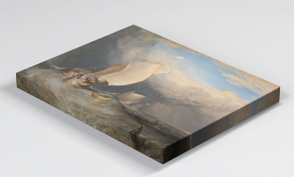 William Turner,Barcos de pesca com vendedores que negociam peixes,quadro,canvas,poster,replica,gravura,reprodução,pintura