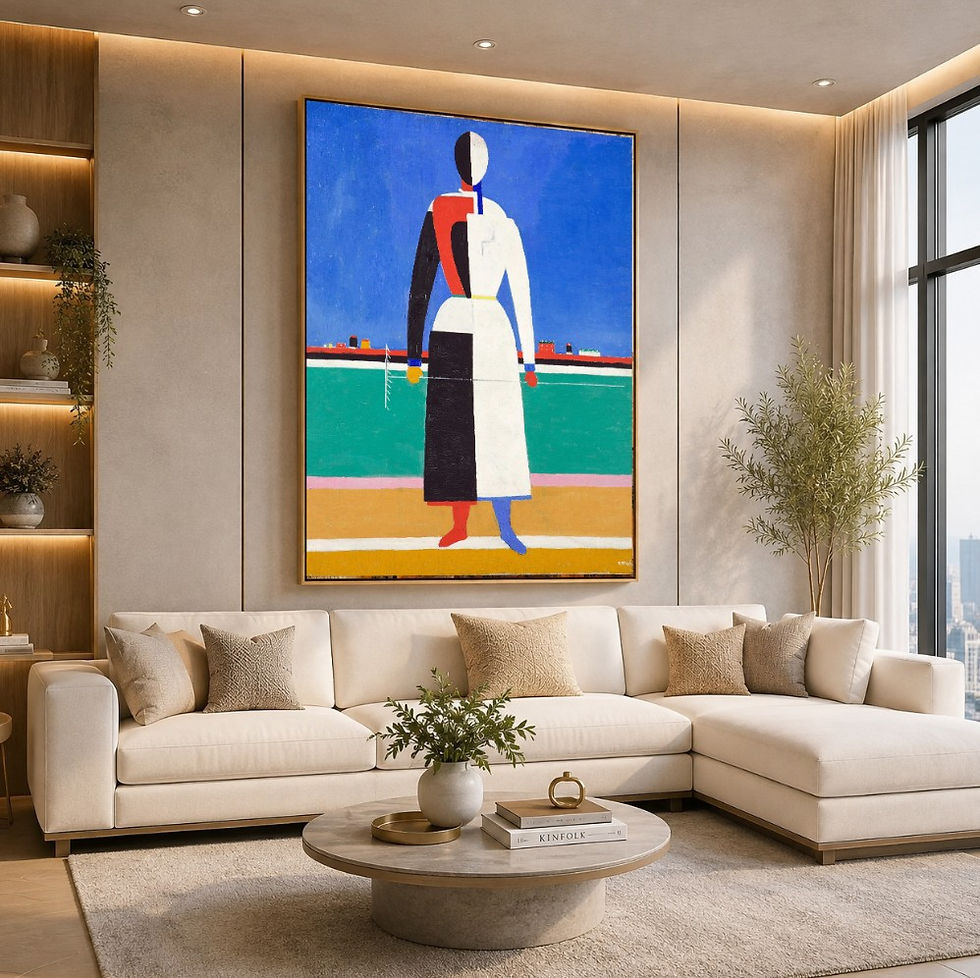 Kazimir Malevich,Mulher com Ancinho,quadro,canvas,poster,replica,gravura,reprodução,foto,tela,pintura,comprar,cópia,fine art