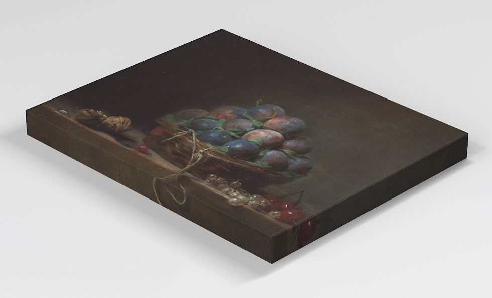 Miniatura: Jean-Baptiste-Simeon Chardin,Cesta de Ameixas,frutas,quadro,poster,gravura,canvas,replica,reprodução,pintura,comprar,cópia