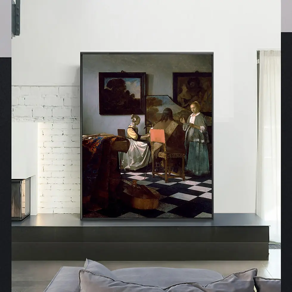 Miniatura: Vermeer,O Concerto,The Concert,quadro,canvas,poster,replica,gravura,reprodução,canvas,fototela,cópia,tela,pintura,obra,arte