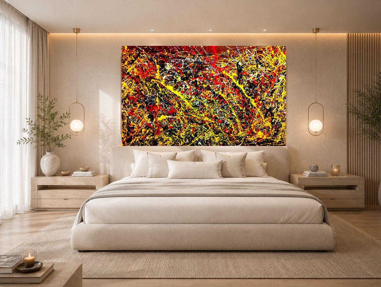 Jackson Pollock,Vermelho e Amarelo,quadro,releitura,reprodução,poster,canvas,gravura,replica,tela,pintura,comprar