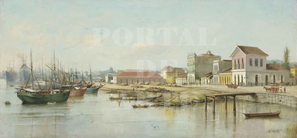 Miniatura: Benedito Calixto,Porto do Bispo,Santos,poster,replica,canvas,gravura,reprodução,tela,releitura,cópia,pintura,comprar,fine art