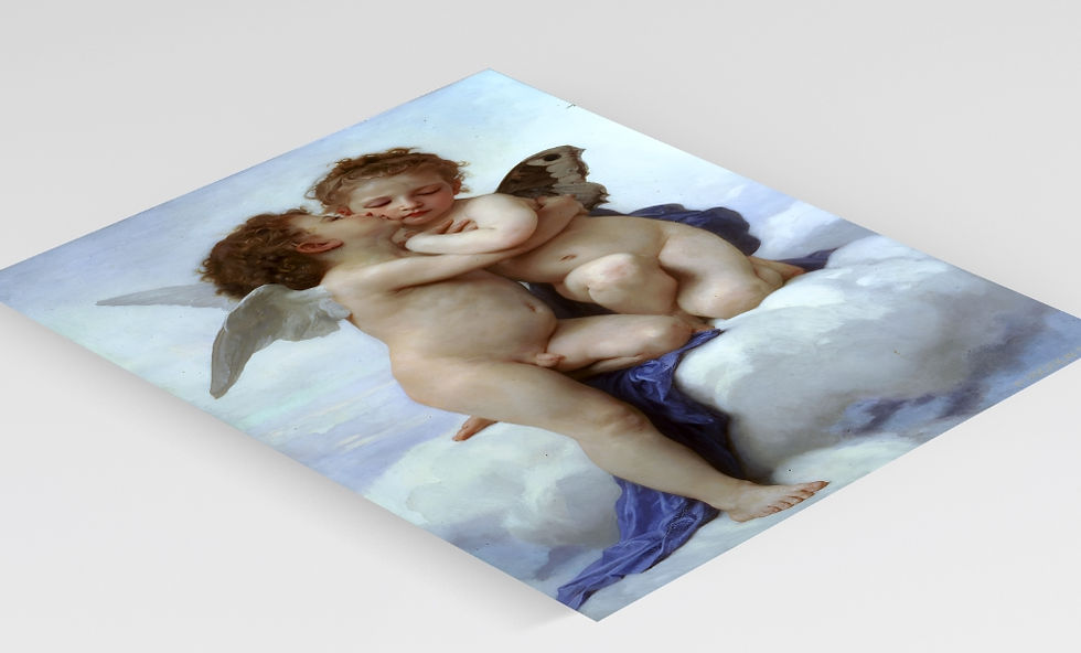 Miniatura: Bouguereau,Anjos,Guardiões,cupido,primeiro beijo,amor,quadro,poster,gravura,canvas,replica,reprodução,fototela,pintura,compra