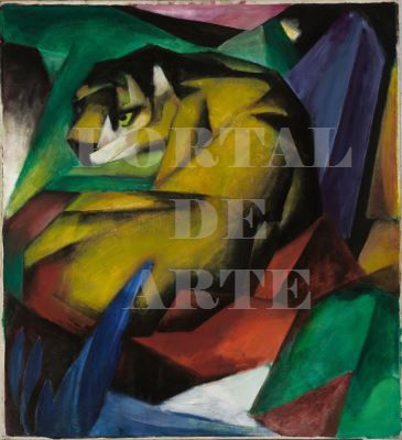 Miniatura: Franz Marc,O Tigre,the tiger,quadro,canvas,poster,replica,gravura,reprodução,canvas,fototela,cópia,tela,pintura,comprar,giclé