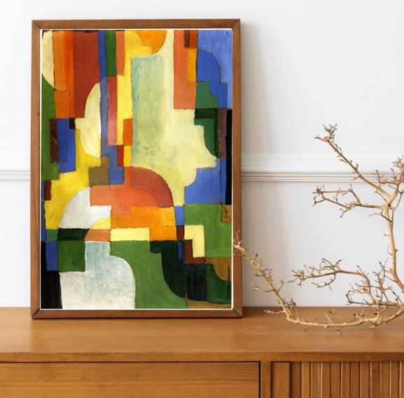 Miniatura: august macke,Farbige Formen,quadro,reprodução,poster,canvas,gravura,replica,tela,releitura,comprar,copia,fine art,giclée,obra