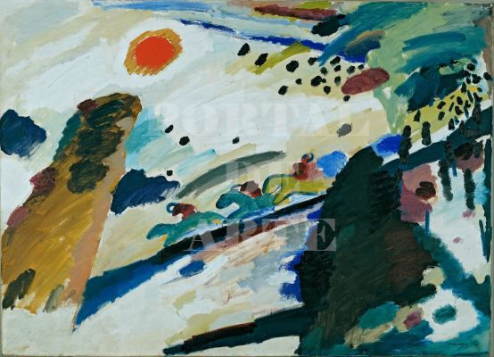 Miniatura: Wassily Kandinsky,Paisagem Romântica,Romantic Landscape,quadro,poster,gravura,replica,canvas,pintura,tela