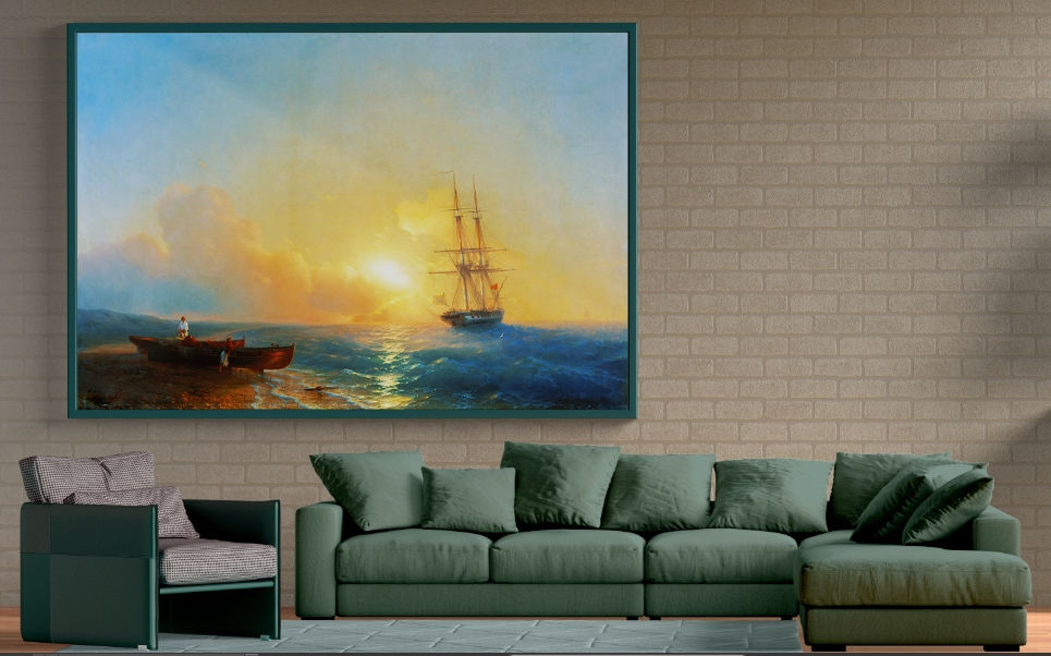 Ivan Konstantinovich Aivazovsky,Pescador na Costa do Mar,quadro,poster,gravura,reprodução,canvas,replica,tela,comprar,fine ar