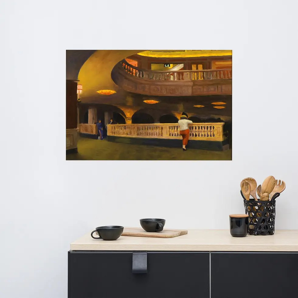 Miniatura: Edward Hopper,O Teatro Sheridan,Sheridan Theatre,quadro,reprodução,poster,canvas,gravura,replica,foto,pintura,comprar,copia
