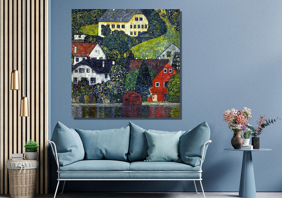 Miniatura: gustav klimt,Casas em Unterach no Attersee,quadro,poster,gravura,replica,canvas,reprodução,gravura,comprar,copia,pintura,obra