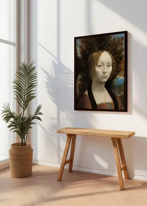 Miniatura: Leonardo Da Vinci,Ginevra Benci,quadro,poster,canvas,reprodução,gravura,replica,pintura,fototela,fine art,tela,comprar,giclée