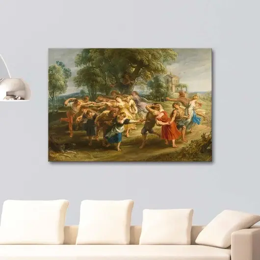 Miniatura: Peter Paul Rubens,Dança de Personagens Mitológicos e Aldeões,quadro,poster,gravura,reprodução,réplica,canvas,pintura,comprar