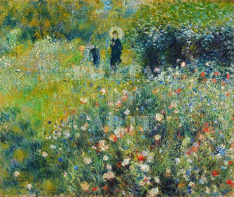 Miniatura: Renoir,Mulher com um guarda-sol em um jardim,quadro,poster,replica,canvas,gravura,reprodução,tela,pintura,fine art,giclée