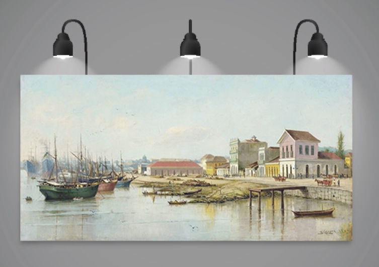 Miniatura: Benedito Calixto,Porto do Bispo,Santos,poster,replica,canvas,gravura,reprodução,tela,releitura,cópia,pintura,comprar,fine art