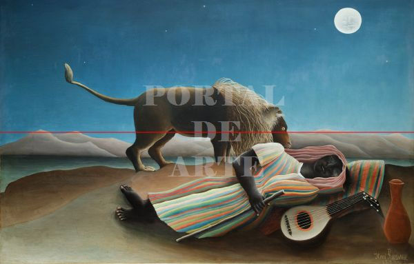 Miniatura: Henri Rousseau,A Cigana Adormecida,quadro,poster,gravura,reprodução,canvas,replica,comprar,copia,giclée,pintura,obra,arte