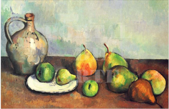 Miniatura: cezanne,natureza morta jarro e frutas,Still life Jar and Fruit,quadro,poster,gravura,reprodução,canvas,tela,comprar,copia,