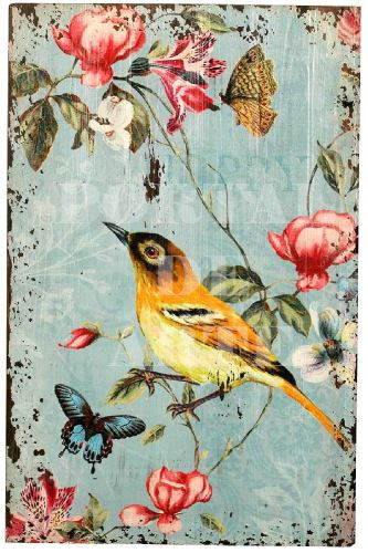 Miniatura: conjunto de quadros,pássaros,amarelo,passarinhos,borboleta,provençal,quadro,poster,gravura,reprodução,canvas,replica,comprar