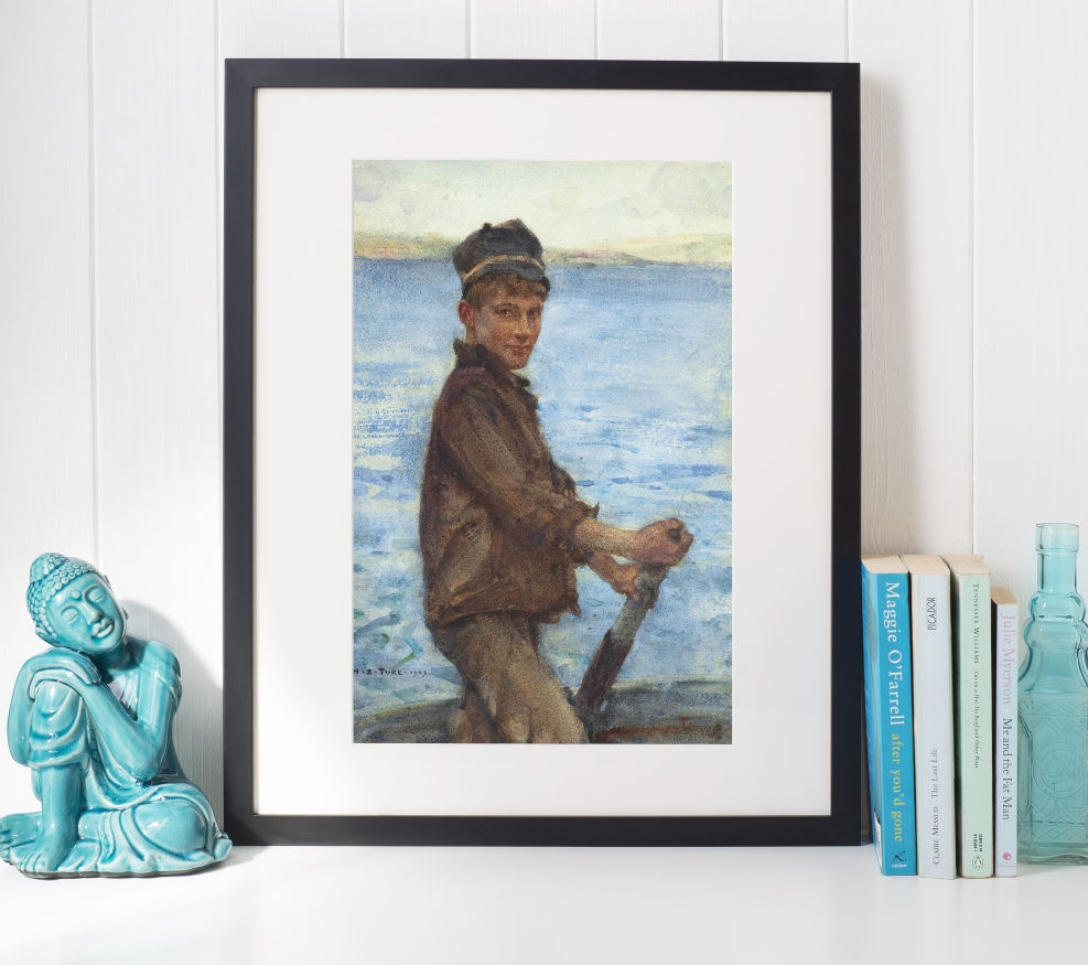 Henry Scott Tuke,Dirigindo o Ponto,barco,menino,garoto,quadro, canvas,poster,replica,gravura,reprodução,tela,fine art,comprar
