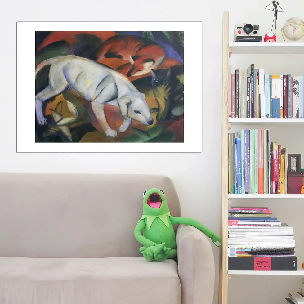 Miniatura: Franz Marc,Cão, Raposa e Gato,quadro,canvas,poster,replica,gravura,reprodução,tela,pintura,giclee,comprar,fine art,giclée