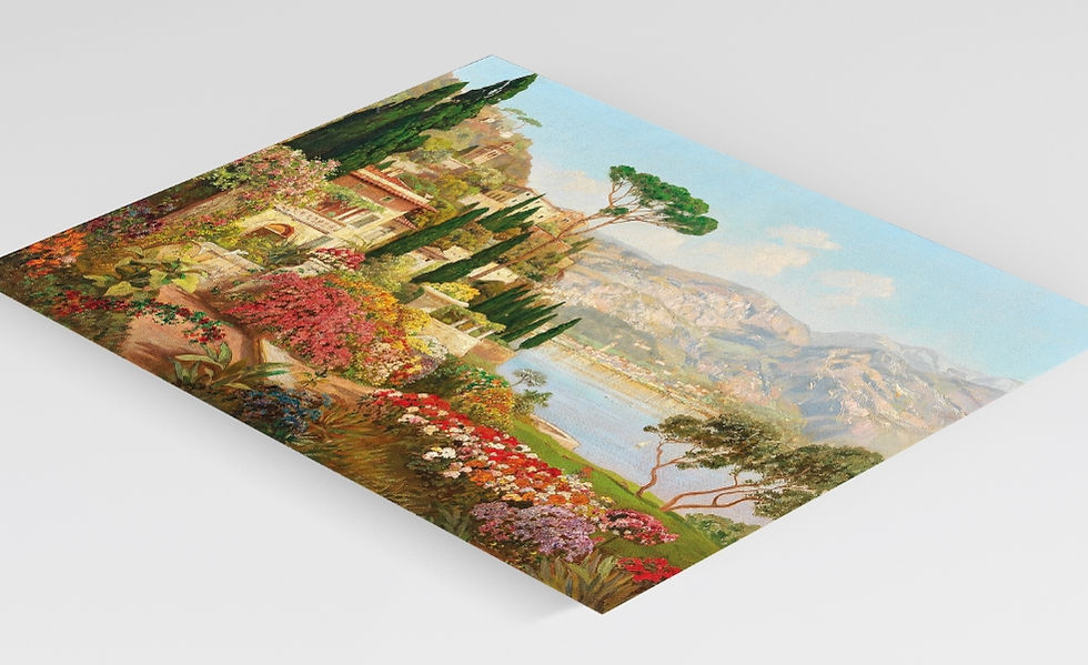 Miniatura: Alois Arnegger,Cena do Lago Garda,Paisagem italiana,Itália,quadro,poster,replica,canvas,gravura,reprodução,tela,comprar,copia