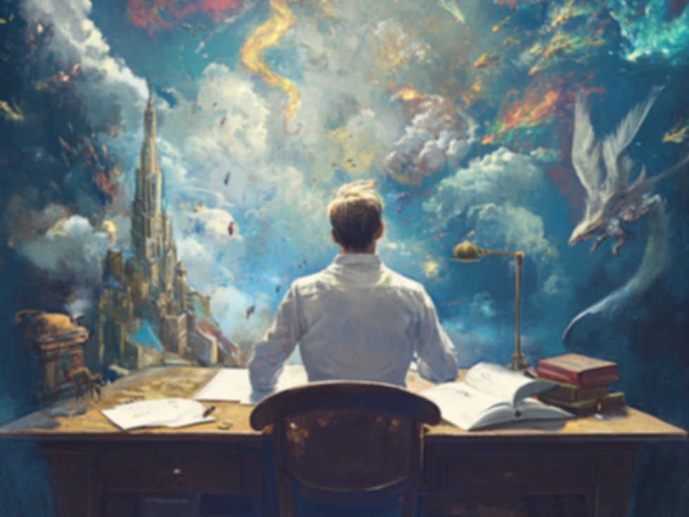 1rccwrites_a_writer_standing_over_his_desk_watching_a_world_of_m_0d2c8c3f-fda5-48cf-8ead-6