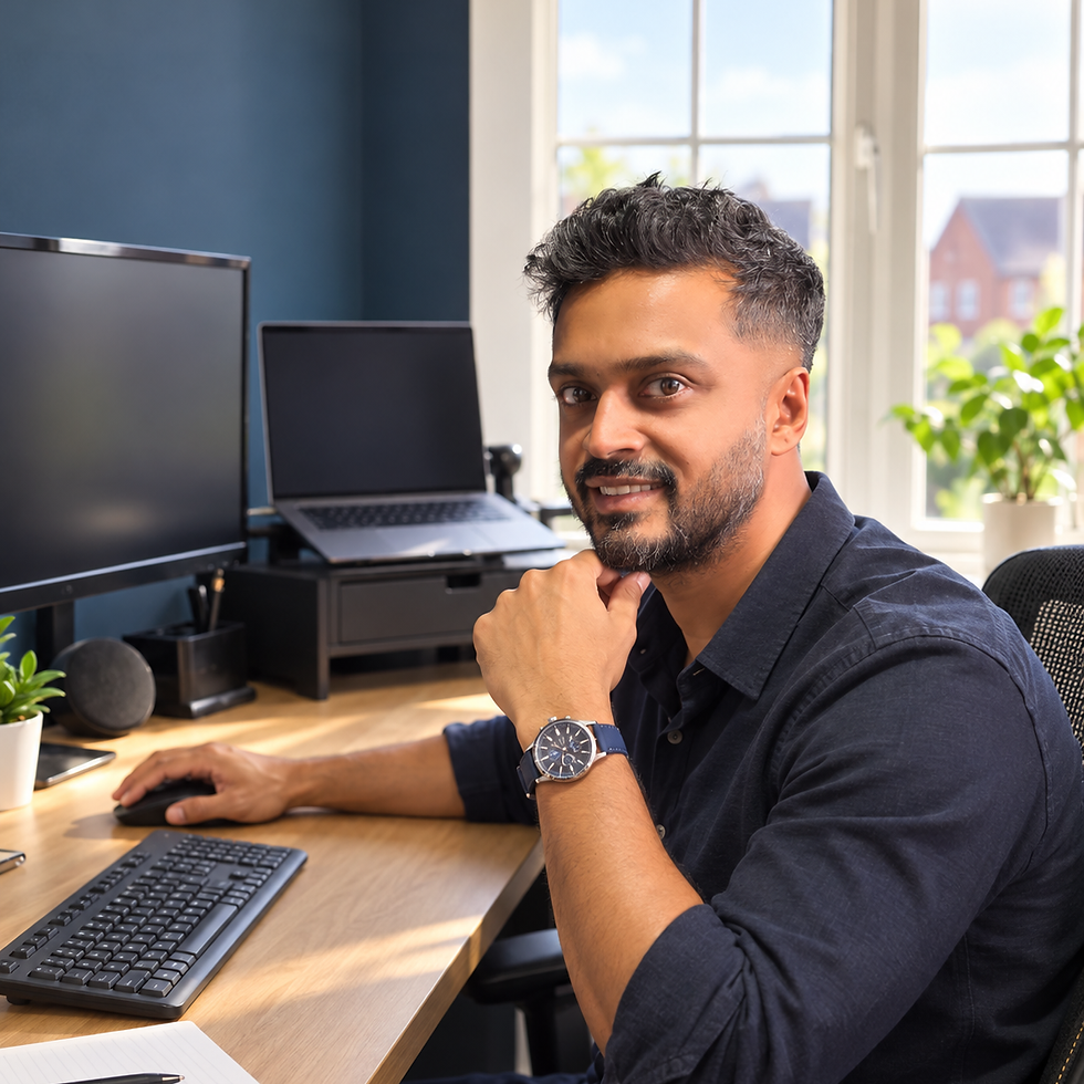 Founder of Kairos AI Talent working at his desk