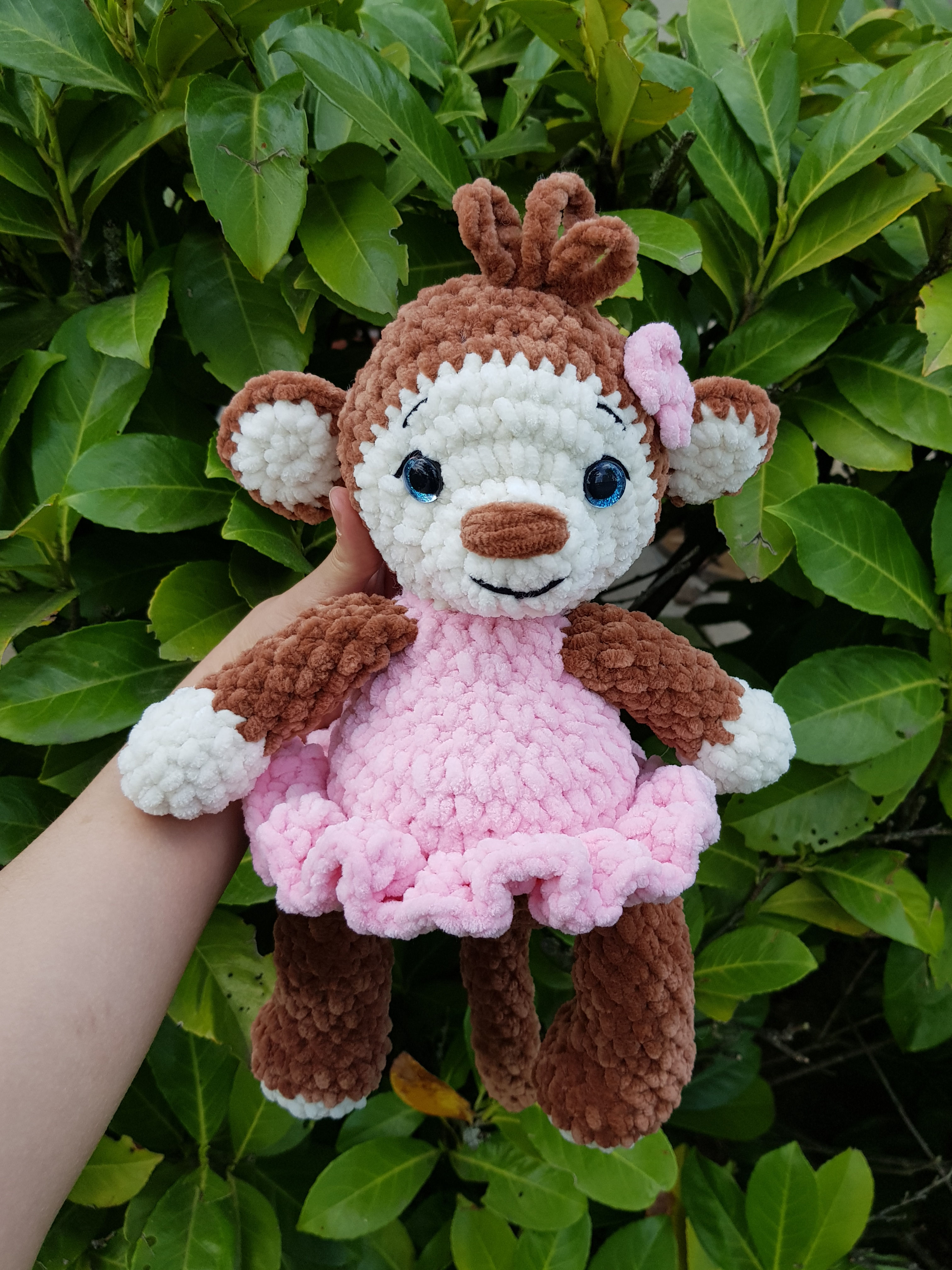 Peluche singe fille fait sur commande