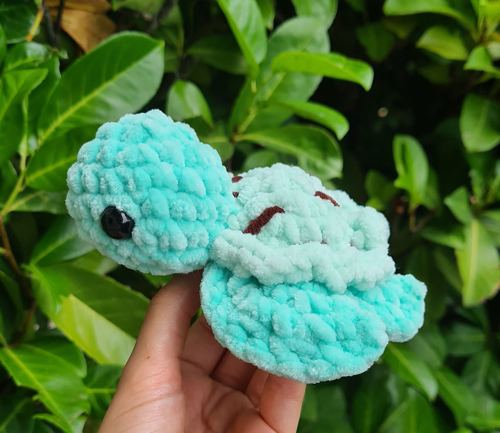 Miniature : Petite peluche tortue de mer menthe chocolat