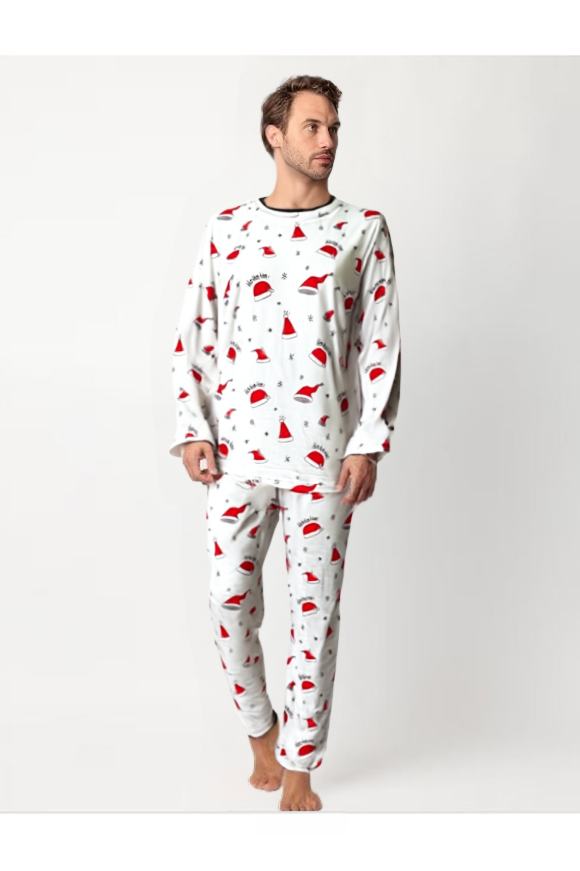 Pijama navideña blanca hombre
