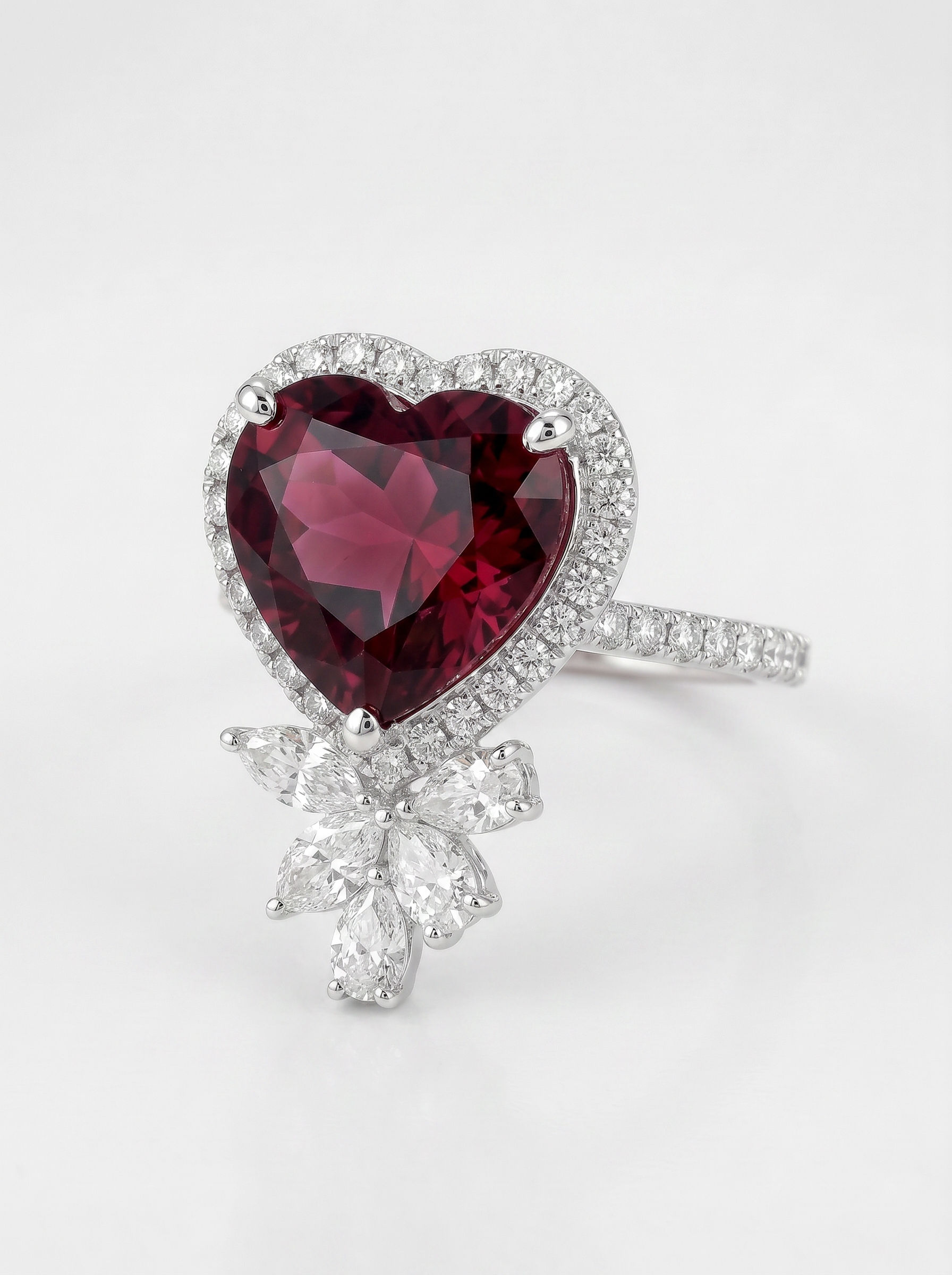Heart Garnet Ring