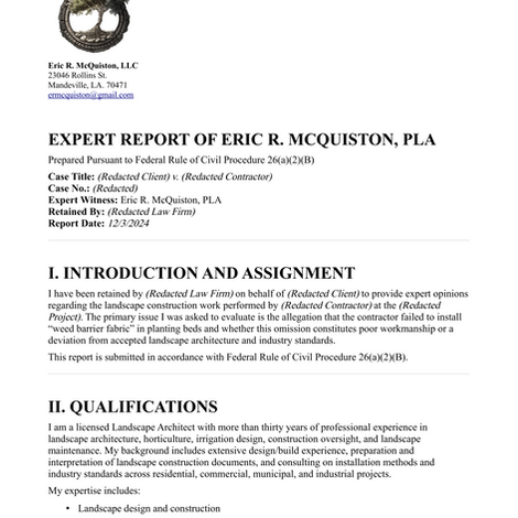 Expert legal landscape opinion on weed barrier fabric