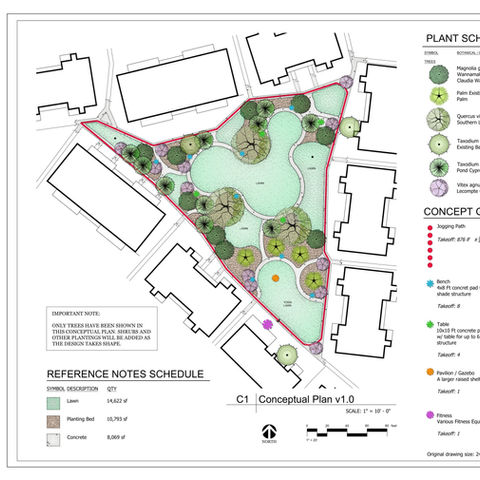 An apartment greenspace that accommodates the owner and users desires.